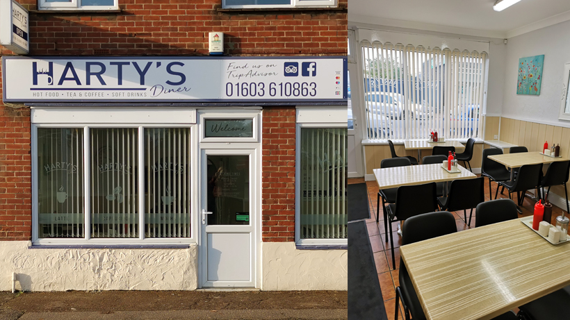 Harty's Diner in Heigham Grove, Norfolk