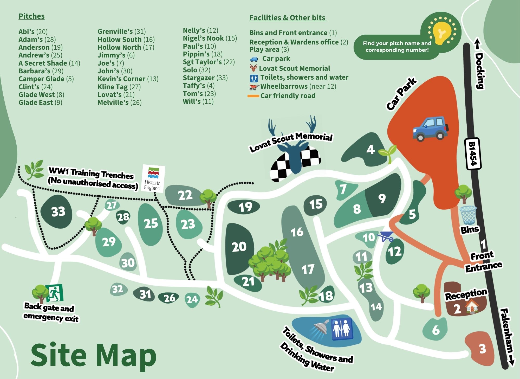 Dreamy Hollow Woodland Campsite & WW1 Trenches in Great Barwick, Norfolk